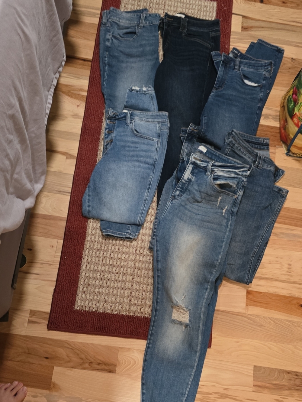 Bundle Of 7-Womens Blue Denim Jeans - Classic Washed Blue